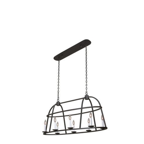 Wickenburg Eight Light Island Pendant in Black Iron (33|506960BI)