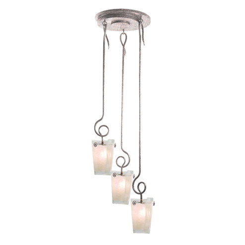 Tribecca Three Light Foyer Pendant in Pearl Silver (33|4302PS/FROST)
