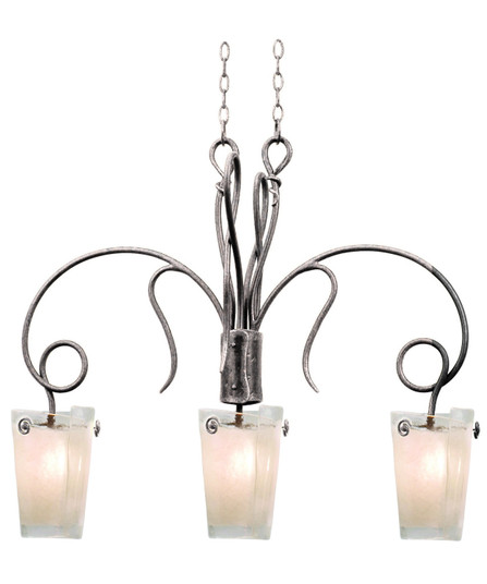 Tribecca Three Light Island Pendant in Pearl Silver (33|4300PS/FROST)