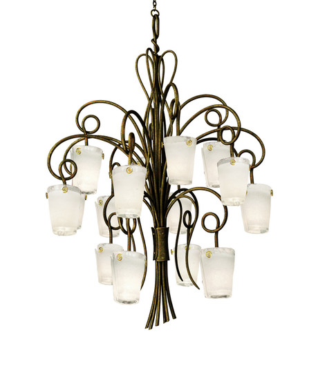 Tribecca 16 Light Foyer Pendant in Antique Copper (33|4299AC/FROST)