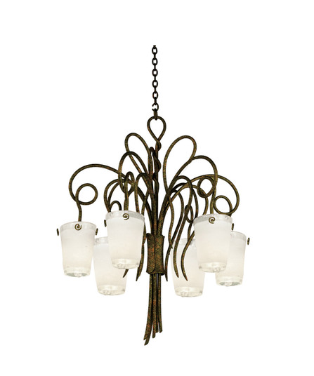 Tribecca Six Light Chandelier in Antique Copper (33|4289AC/FROST)