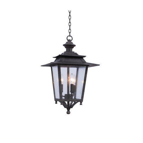Saddlebrook Outdoor Three Light Hanging Lantern in Aged Iron (33|404150AI)