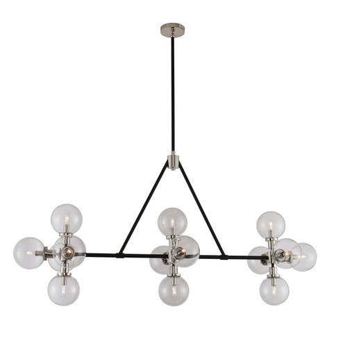 Cameo 14 Light Island Pendant in Matte Black Finish With Nickel Accents (33|315454BPN)