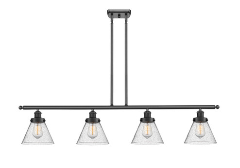 Ballston Urban Four Light Island Pendant in Matte Black (405|916-4I-BK-G44)
