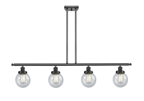 Ballston Urban Four Light Island Pendant in Matte Black (405|916-4I-BK-G204-6)