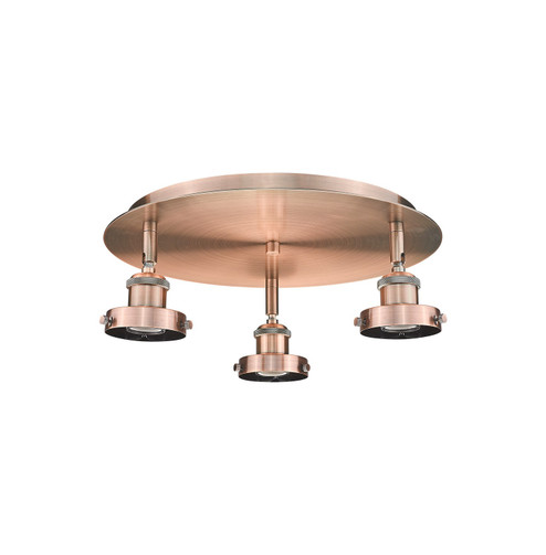 Ballston Urban Three Light Flush Mount in Antique Copper (405|916-3C-AC)