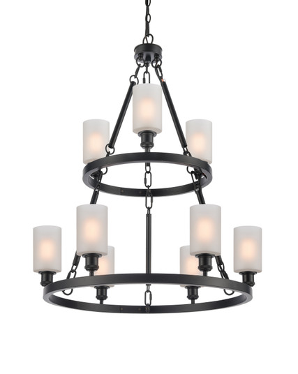 Ballston Nine Light Chandelier in Matte Black (405|8203-BK-G801)