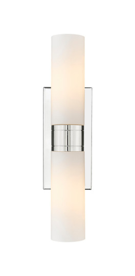 Downtown Urban Two Light Bath Vanity in Polished Nickel (405|617-2W-PN-G617-8WH)
