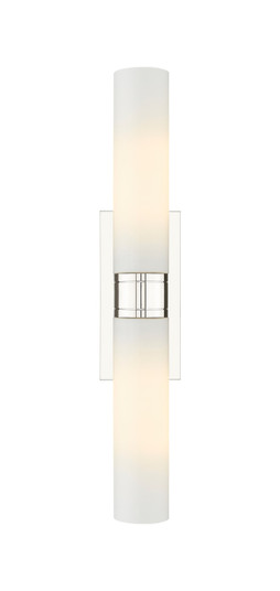 Downtown Urban Two Light Bath Vanity in Polished Nickel (405|617-2W-PN-G617-11WH)
