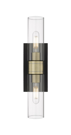 Downtown Urban Two Light Bath Vanity in Black Antique Brass (405|617-2W-BAB-G617-8CL)