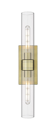 Downtown Urban Two Light Bath Vanity in Antique Brass (405|617-2W-AB-G617-11CL)