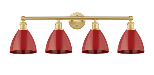 Edison Four Light Bath Vanity in Satin Gold (405|616-4W-SG-MBD-75-RD)