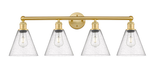 Edison Four Light Bath Vanity in Satin Gold (405|616-4W-SG-GBC-84)