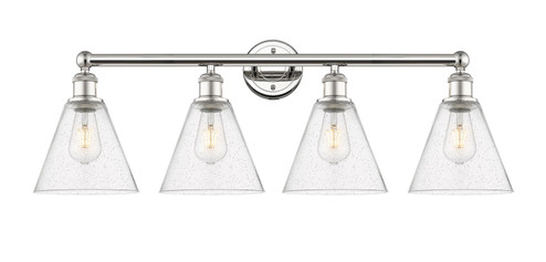 Edison Four Light Bath Vanity in Polished Nickel (405|616-4W-PN-GBC-84)