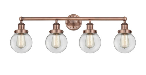 Edison Four Light Bath Vanity in Antique Copper (405|616-4W-AC-G202-6)