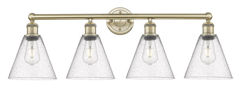 Edison Four Light Bath Vanity in Antique Brass (405|616-4W-AB-GBC-84)