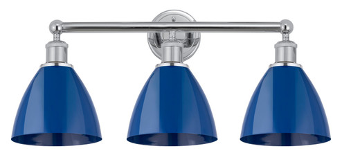 Edison Three Light Bath Vanity in Polished Chrome (405|616-3W-PC-MBD-75-BL)