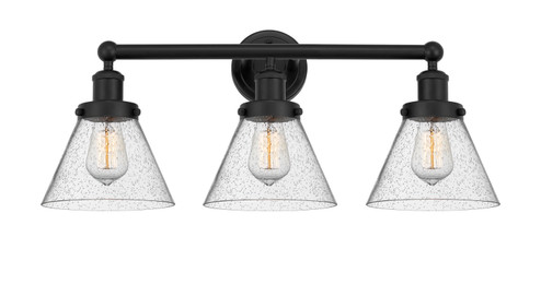 Edison Three Light Bath Vanity in Matte Black (405|616-3W-BK-G44)