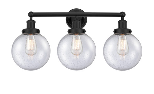 Edison Three Light Bath Vanity in Matte Black (405|616-3W-BK-G204-8)