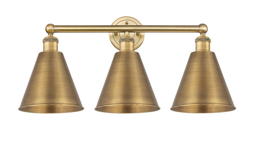 Edison Three Light Bath Vanity in Brushed Brass (405|616-3W-BB-MBC-8-BB)