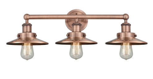 Edison Three Light Bath Vanity in Antique Copper (405|616-3W-AC-M3-AC)