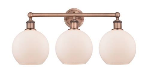 Edison Three Light Bath Vanity in Antique Copper (405|616-3W-AC-G121-8)