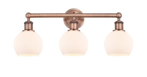 Edison Three Light Bath Vanity in Antique Copper (405|616-3W-AC-G121-6)