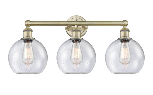 Edison Three Light Bath Vanity in Antique Brass (405|616-3W-AB-G124-8)