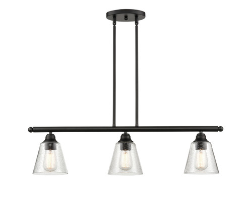 Edison Three Light Island Pendant in Matte Black (405|616-3I-BK-G454)
