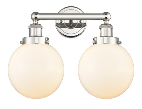 Edison Two Light Bath Vanity in Polished Nickel (405|616-2W-PN-G201-8)
