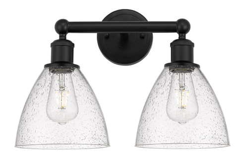 Edison Two Light Bath Vanity in Matte Black (405|616-2W-BK-GBD-754)