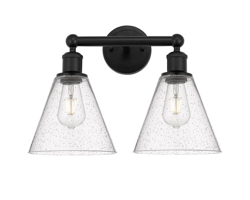 Edison Two Light Bath Vanity in Matte Black (405|616-2W-BK-GBC-84)