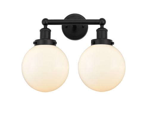 Edison Two Light Bath Vanity in Matte Black (405|616-2W-BK-G201-8)