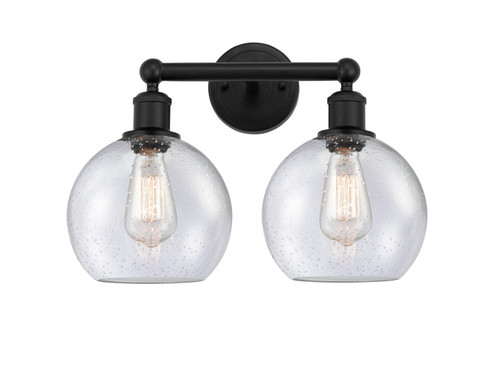 Edison Two Light Bath Vanity in Matte Black (405|616-2W-BK-G124-8)