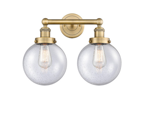 Edison Two Light Bath Vanity in Brushed Brass (405|616-2W-BB-G204-8)