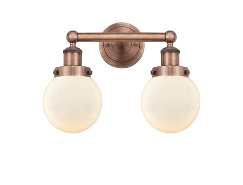 Edison Two Light Bath Vanity in Antique Copper (405|616-2W-AC-G201-6)