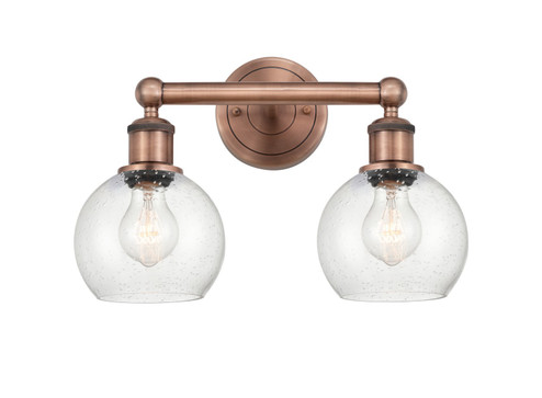 Edison Two Light Bath Vanity in Antique Copper (405|616-2W-AC-G124-6)