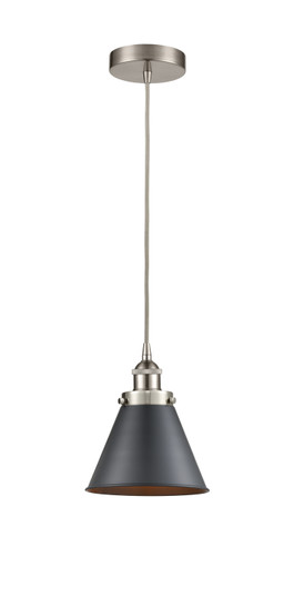 Edison One Light Mini Pendant in Brushed Satin Nickel (405|616-1PH-SN-M13-BK)