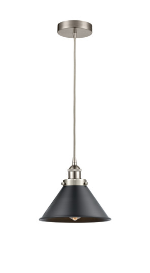 Edison One Light Mini Pendant in Brushed Satin Nickel (405|616-1PH-SN-M10-BK)