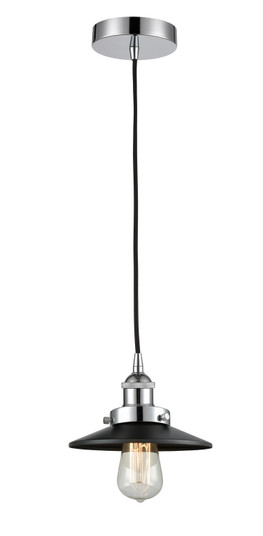 Edison One Light Mini Pendant in Polished Chrome (405|616-1PH-PC-M6-BK)