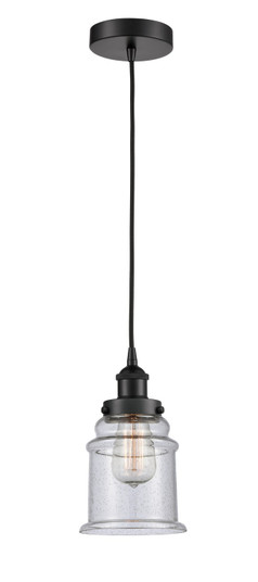 Edison One Light Mini Pendant in Matte Black (405|616-1PH-BK-G184)