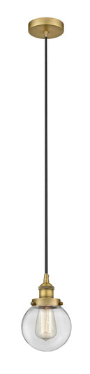 Edison One Light Mini Pendant in Brushed Brass (405|616-1PH-BB-G202-6)