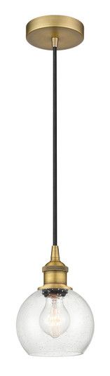 Edison One Light Mini Pendant in Brushed Brass (405|616-1P-BB-G124-6)
