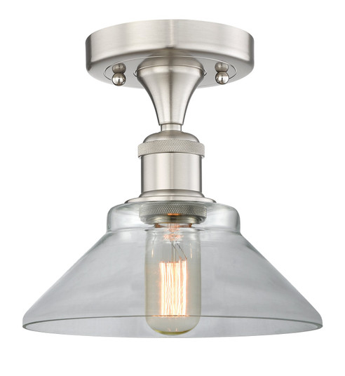 Edison One Light Semi-Flush Mount in Brushed Satin Nickel (405|616-1F-SN-G132)