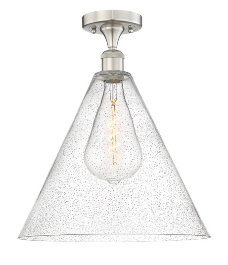 Edison One Light Semi-Flush Mount in Matte Black (405|616-1F-BK-GBC-162)