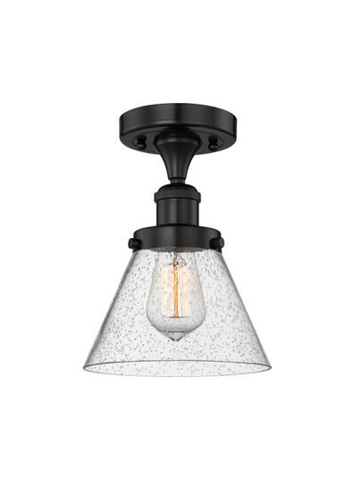 Edison One Light Semi-Flush Mount in Matte Black (405|616-1F-BK-G44)
