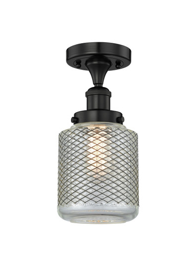 Edison One Light Semi-Flush Mount in Matte Black (405|616-1F-BK-G262)