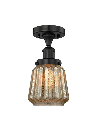 Edison One Light Semi-Flush Mount in Matte Black (405|616-1F-BK-G146)