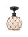 Edison One Light Semi-Flush Mount in Matte Black (405|616-1F-BK-G121-8RB)