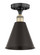 Edison One Light Semi-Flush Mount in Black Antique Brass (405|616-1F-BAB-MBC-8-BK)